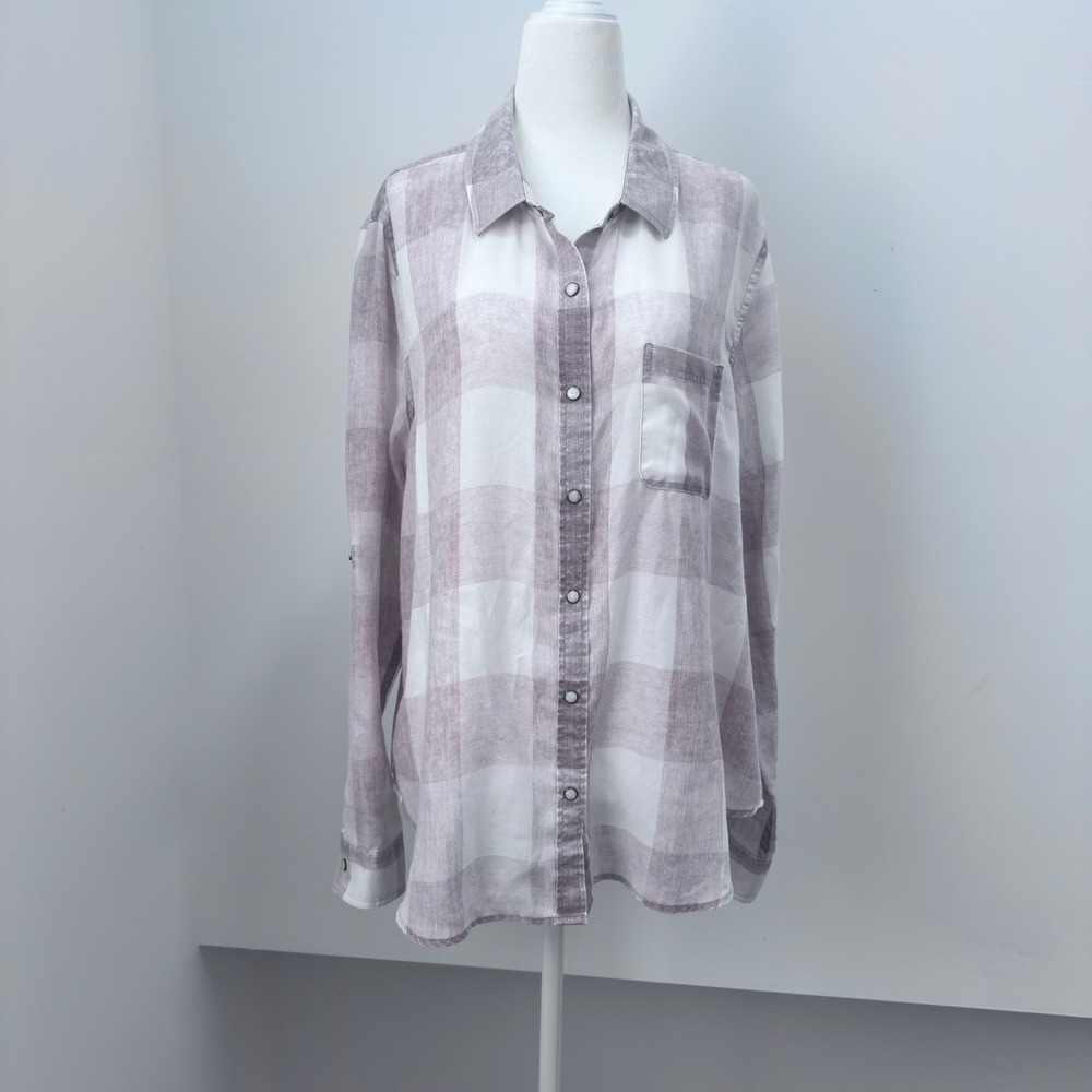Flag & Anthem Chazy Button Down Plaid Shirt with Pearl snaps, XL